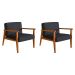 Conjunto com 2 Poltronas Julia Algodão Chumbo e Nogueira