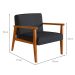 Conjunto com 2 Poltronas Julia Algodão Chumbo e Nogueira