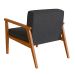 Conjunto com 2 Poltronas Julia Algodão Chumbo e Nogueira