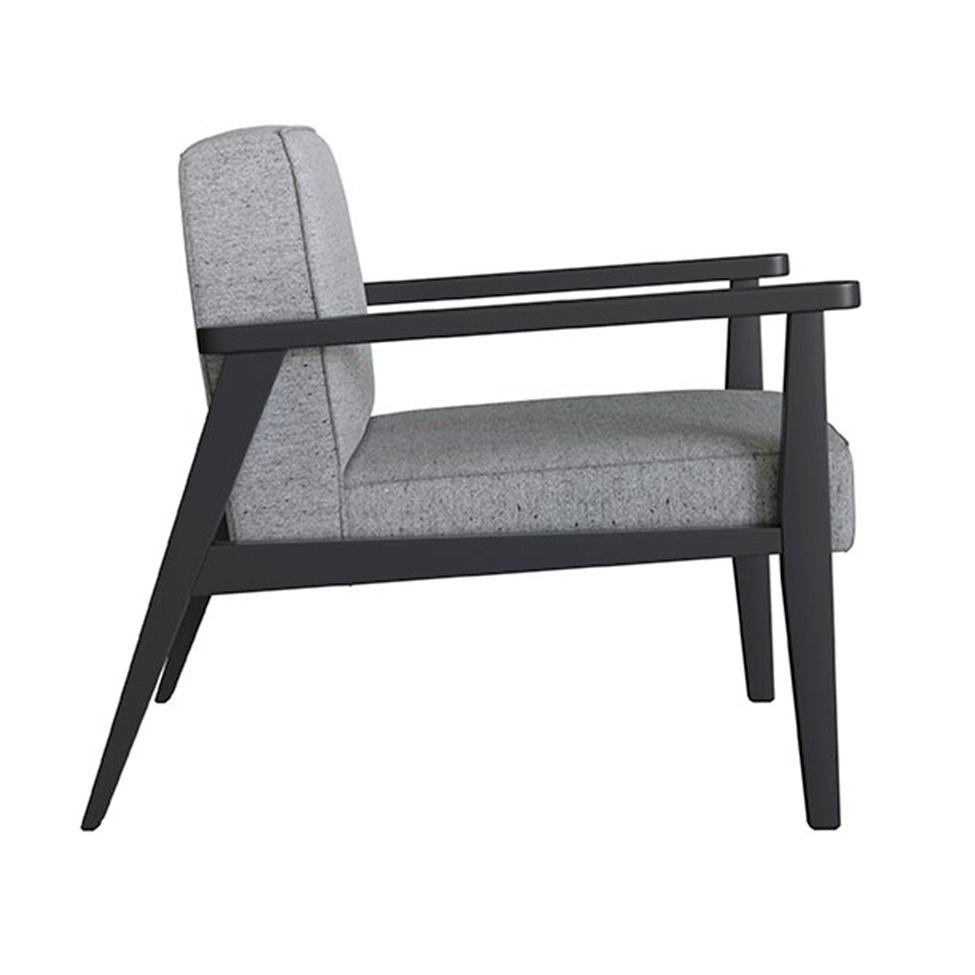 Conjunto com 2 Poltronas Julia Algodão Cinza e Preta