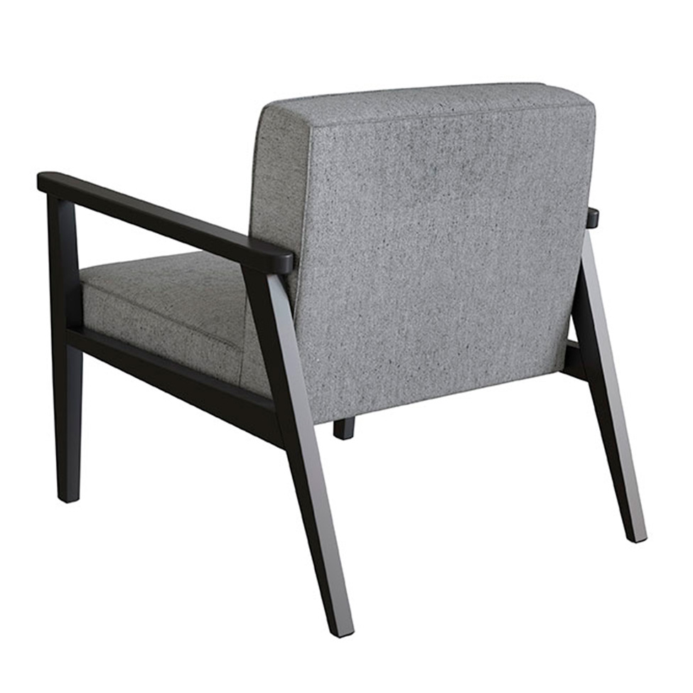 Conjunto com 2 Poltronas Julia Algodão Cinza e Preta