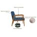 Conjunto com 2 Poltronas Lara Poliéster Azul Marinho e Nogueira