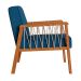 Conjunto com 2 Poltronas Lara Poliéster Azul Marinho e Nogueira