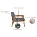 Conjunto com 2 Poltronas Lara Poliéster Chumbo e Nogueira