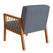 Conjunto com 2 Poltronas Lara Poliéster Chumbo e Nogueira