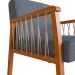Conjunto com 2 Poltronas Lara Poliéster Chumbo e Nogueira