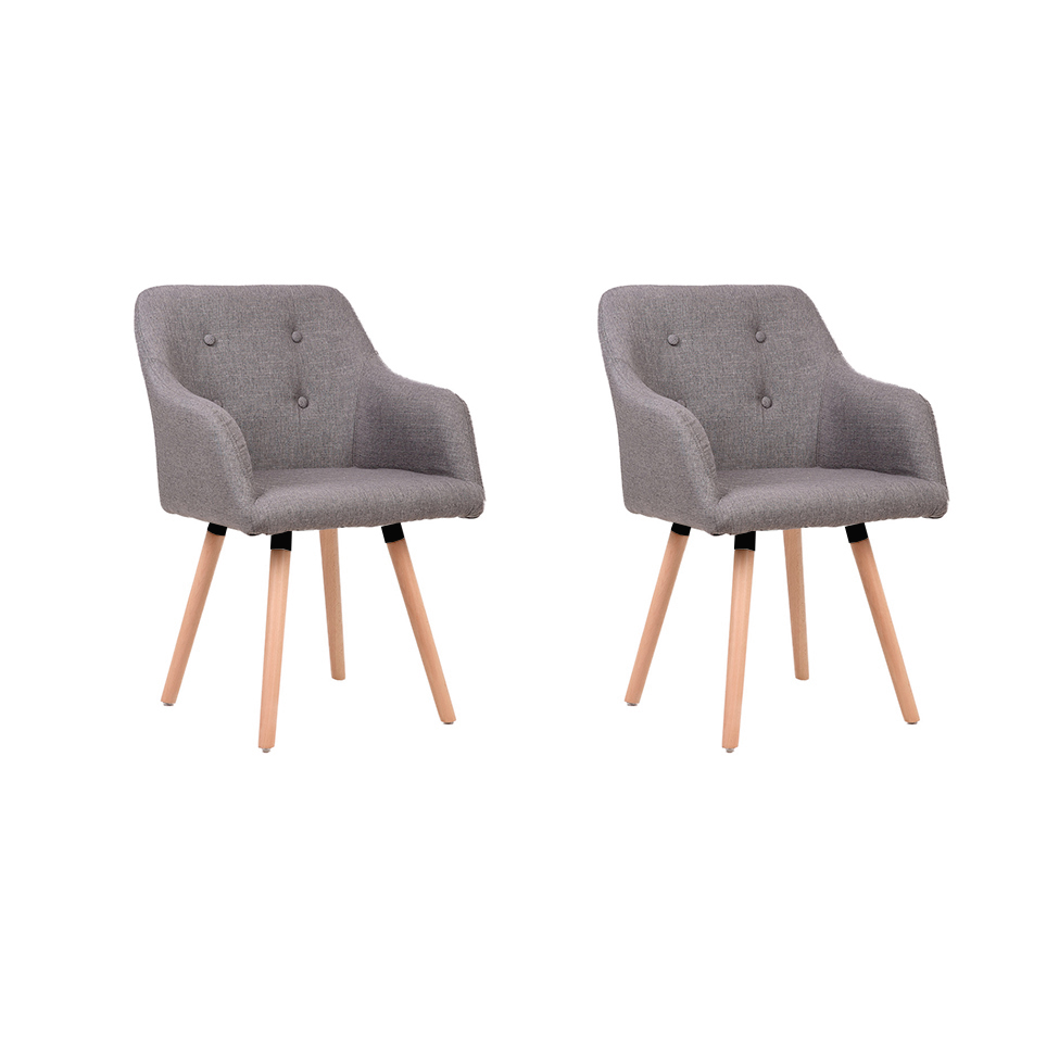 Conjunto com 2 Poltronas Lilian Cinza Claro
