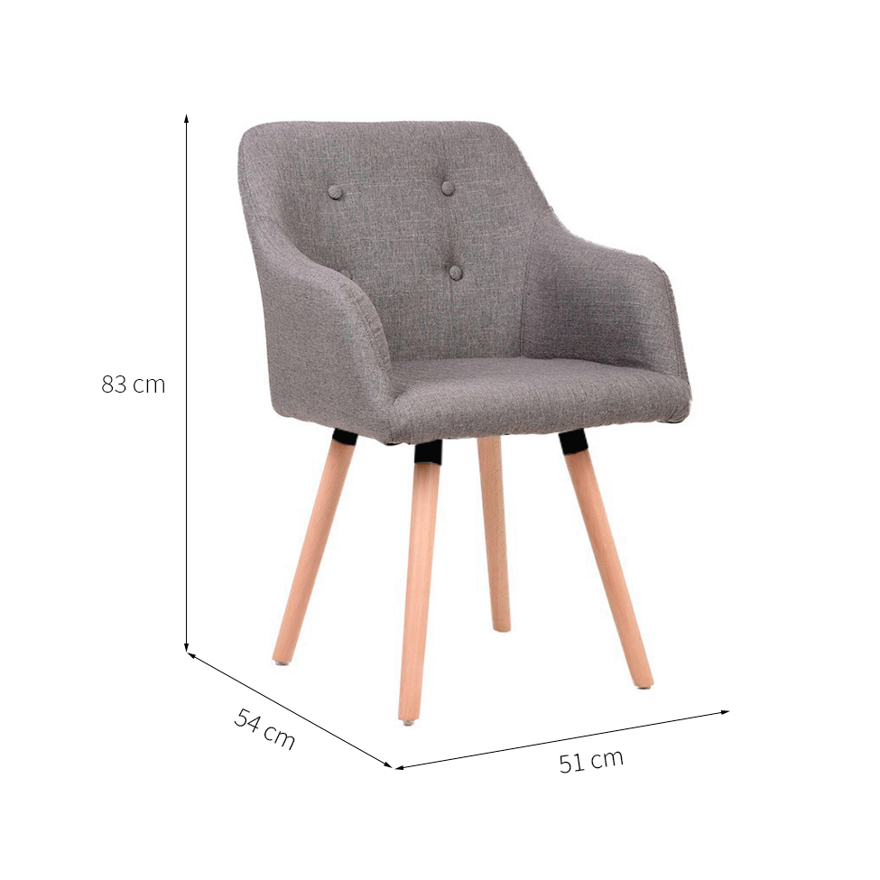 Conjunto com 2 Poltronas Lilian Cinza Claro