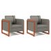 Conjunto com 2 Poltronas Lin Linho Cimento
