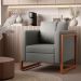 Conjunto com 2 Poltronas Lin Linho Cimento