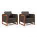 Conjunto com 2 Poltronas Lin Linho Cinza