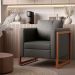 Conjunto com 2 Poltronas Lin Linho Cinza