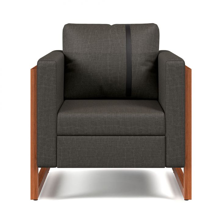 Conjunto com 2 Poltronas Lin Linho Cinza