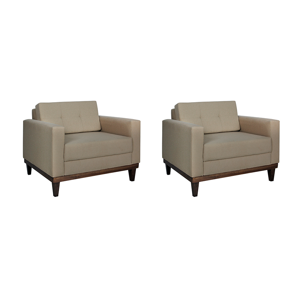 Conjunto com 2 Poltronas Living I Bege