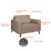Conjunto com 2 Poltronas Living II Bege