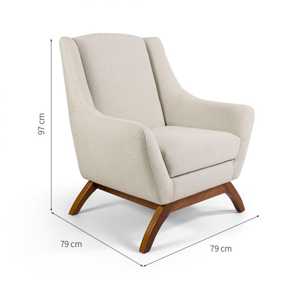Conjunto com 2 Poltronas Marjorie Bege