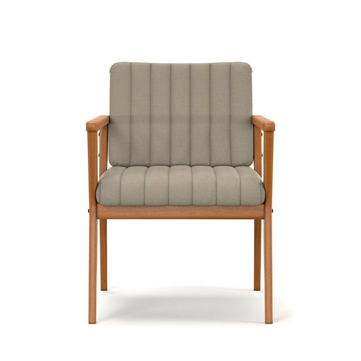 Conjunto com 2 Poltronas Miami Linho Areia