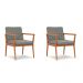 Conjunto com 2 Poltronas Miami Linho Cimento