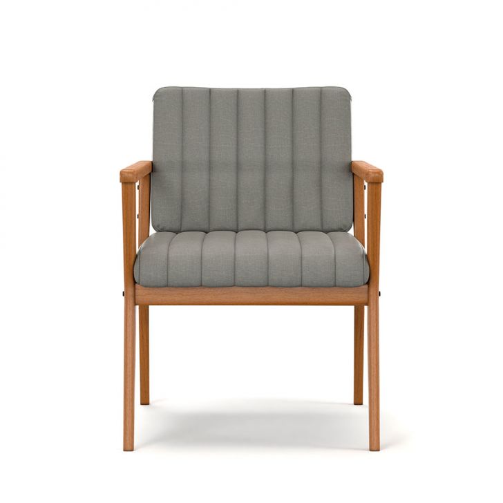 Conjunto com 2 Poltronas Miami Linho Cimento