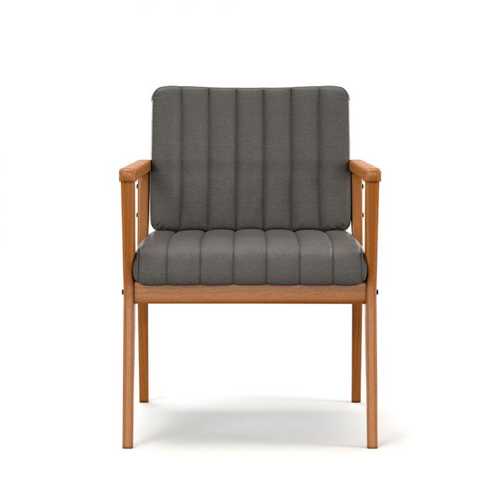 Conjunto com 2 Poltronas Miami Linho Cinza