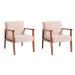 Conjunto com 2 Poltronas New Julia Bege e Nogueira