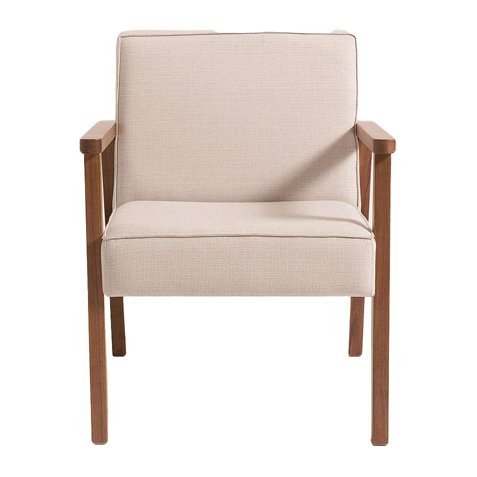 Conjunto com 2 Poltronas New Julia Bege e Nogueira