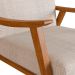 Conjunto com 2 Poltronas Ravena Algodão Bege e Nogueira