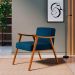 Conjunto com 2 Poltronas Ravena Poliéster Azul Marinho e Nogueira