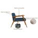 Conjunto com 2 Poltronas Ravena Poliéster Azul Marinho e Nogueira