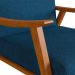 Conjunto com 2 Poltronas Ravena Poliéster Azul Marinho e Nogueira