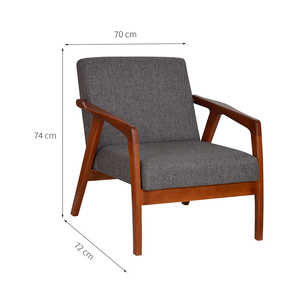 Conjunto com 2 Poltronas Tosar Amêndoa e Grafite