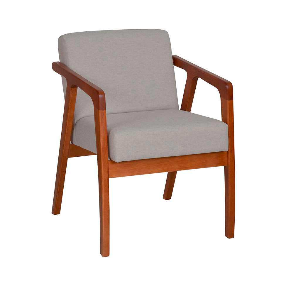 Conjunto com 2 Poltronas Tosar I Amêndoa e Lyz Cinza