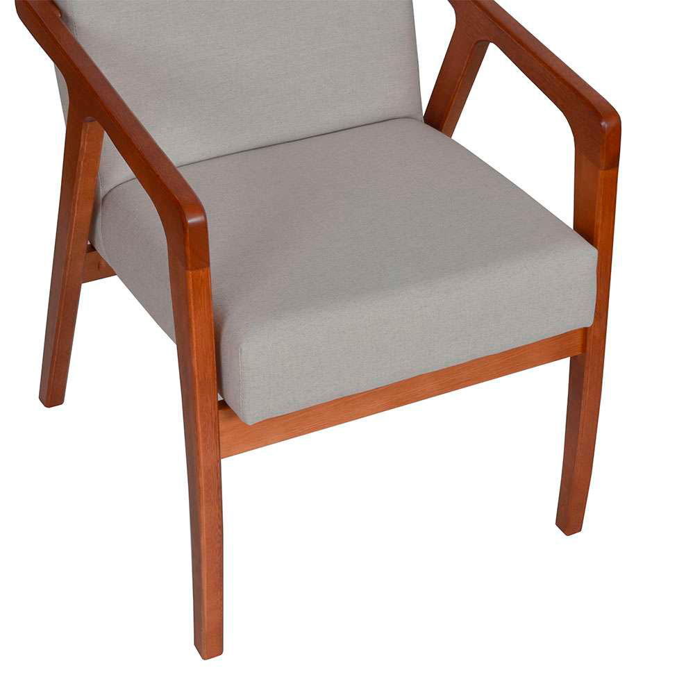 Conjunto com 2 Poltronas Tosar I Amêndoa e Lyz Cinza
