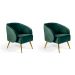 Conjunto com 2 Poltronas Wind com Pé Palito Verde