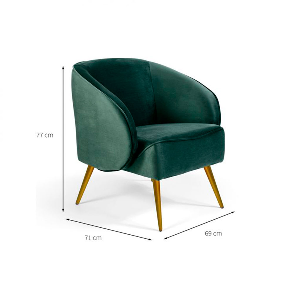 Conjunto com 2 Poltronas Wind com Pé Palito Verde