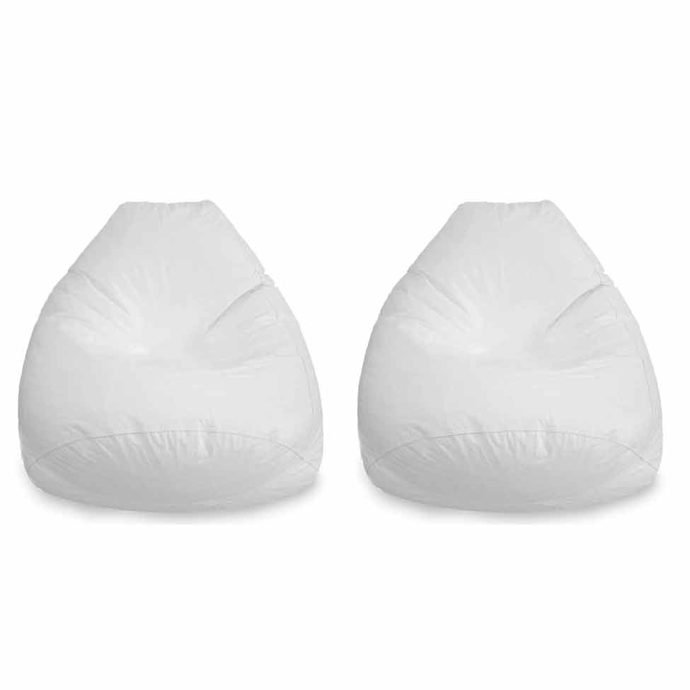 Conjunto com 2 Puffs Fofão Branco