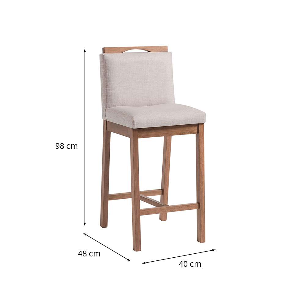 Conjunto com 3 Banquetas Dani Nogueira e Bege