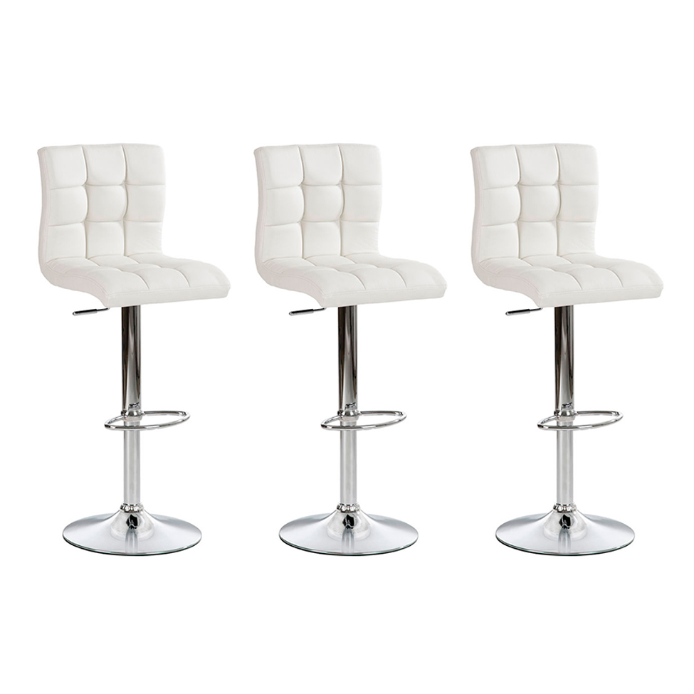Conjunto com 3 Banquetas Giratórias Fitz Branco