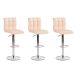 Conjunto com 3 Banquetas Giratórias Fitz Creme