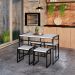 Conjunto com 4 Bancos Wooden Branco e Preto