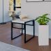 Conjunto com 4 Bancos Wooden Branco e Preto