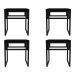 Conjunto com 4 Bancos Wooden Ônix e Preto