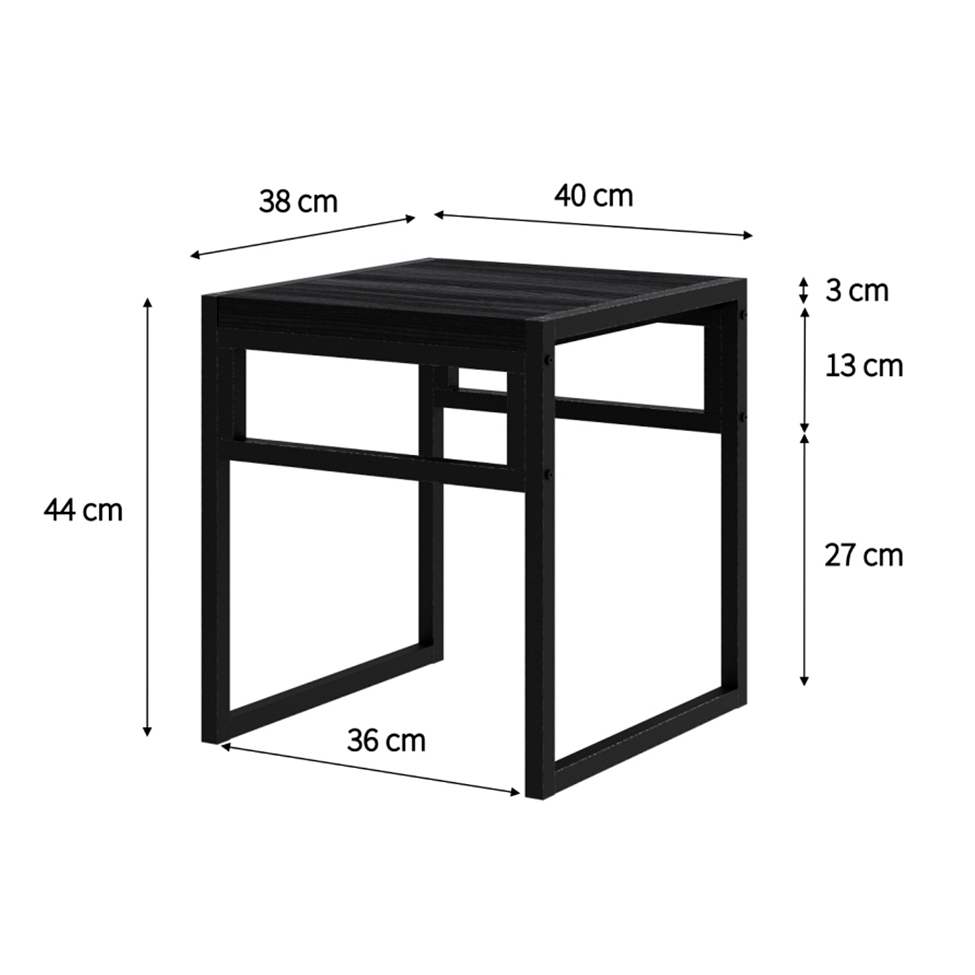 Conjunto com 4 Bancos Wooden Ônix e Preto