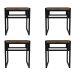 Conjunto com 4 Bancos Wooden Carvalho Dark e Preto