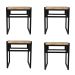 Conjunto com 4 Bancos Wooden Carvalho e Preto