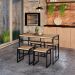 Conjunto com 4 Bancos Wooden Carvalho e Preto