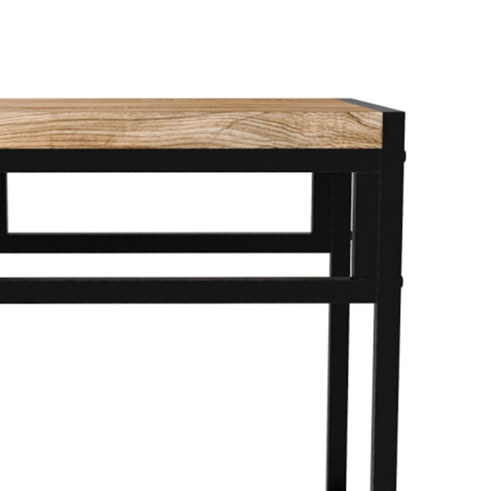 Conjunto com 4 Bancos Wooden Carvalho e Preto
