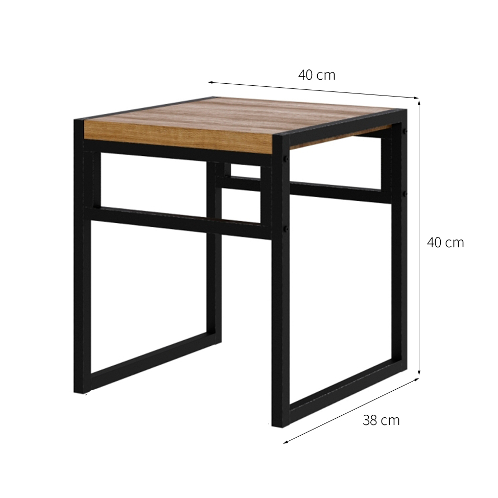 Conjunto com 4 Bancos Wooden Mel e Preto