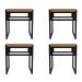 Conjunto com 4 Bancos Wooden Mel e Preto