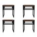Conjunto com 4 Bancos Wooden Nogal e Preto